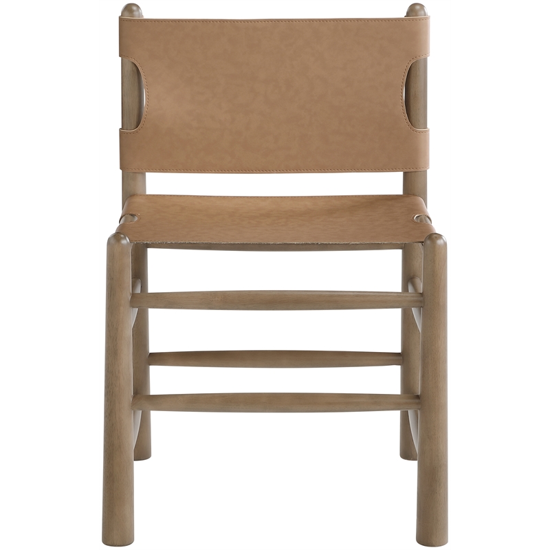 Meridian Furniture Santos Brown Vegan Leather Dining Chair (Set of 2)