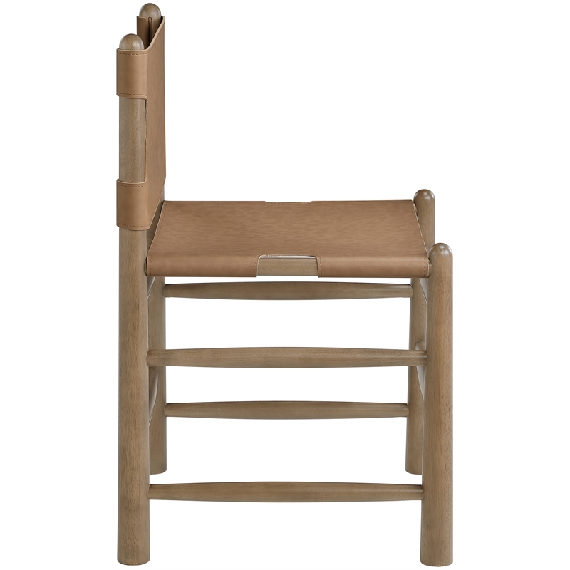 Meridian Furniture Santos Brown Vegan Leather Dining Chair (Set of 2)