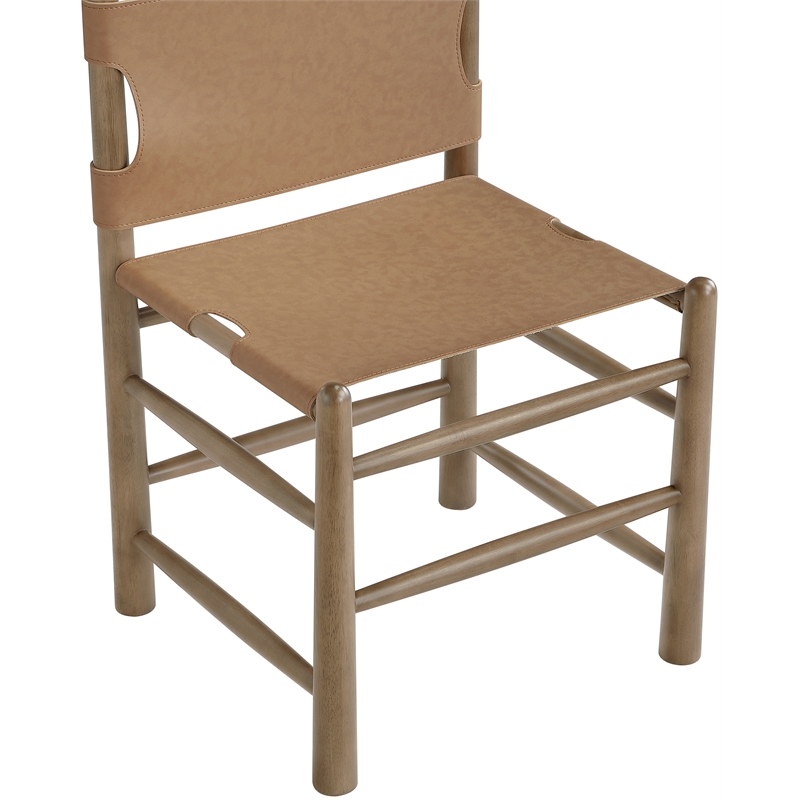 Meridian Furniture Santos Brown Vegan Leather Dining Chair (Set of 2)