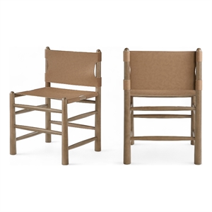 Meridian Furniture Santos Brown Vegan Leather Dining Chair (Set of 2)
