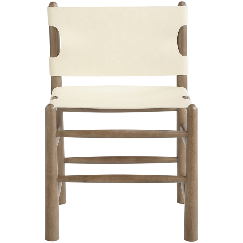 Meridian Furniture Santos Cream Vegan Leather Dining Chair (Set of 2)