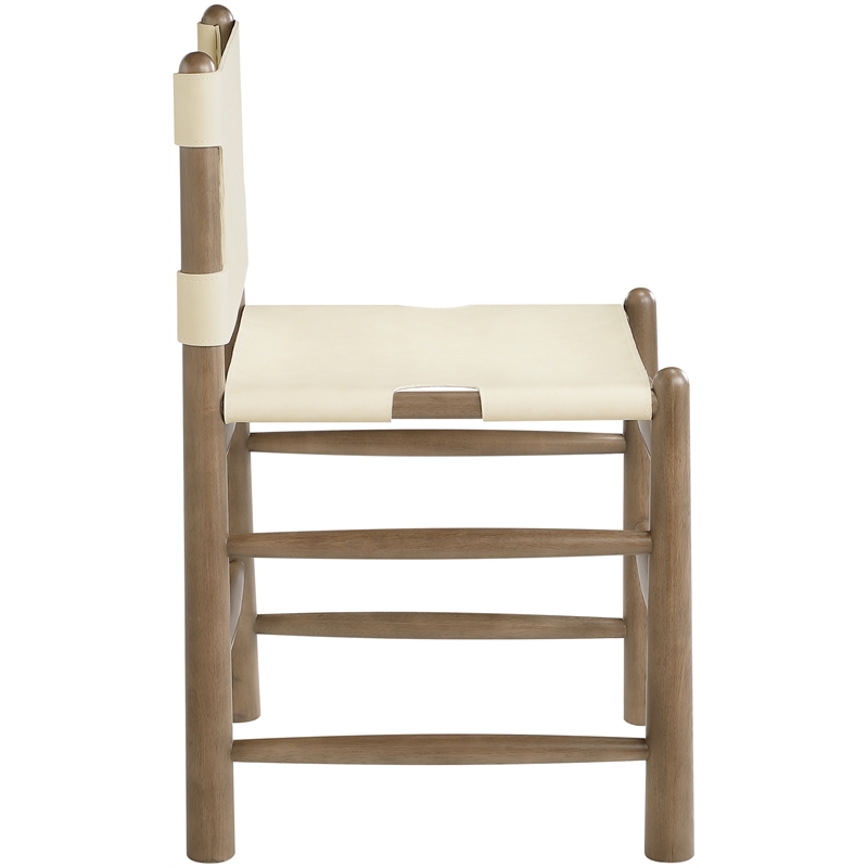 Meridian Furniture Santos Cream Vegan Leather Dining Chair (Set of 2)