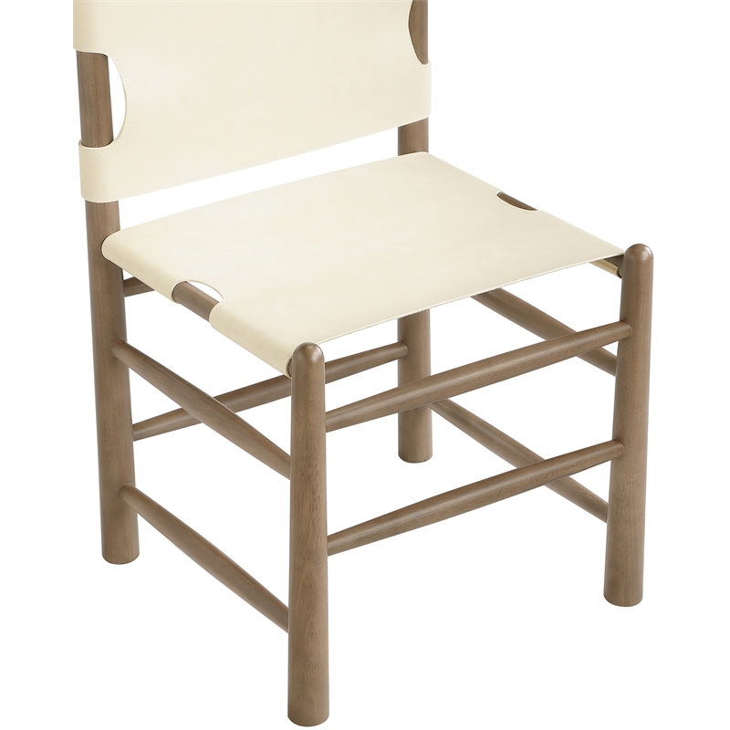 Meridian Furniture Santos Cream Vegan Leather Dining Chair (Set of 2)