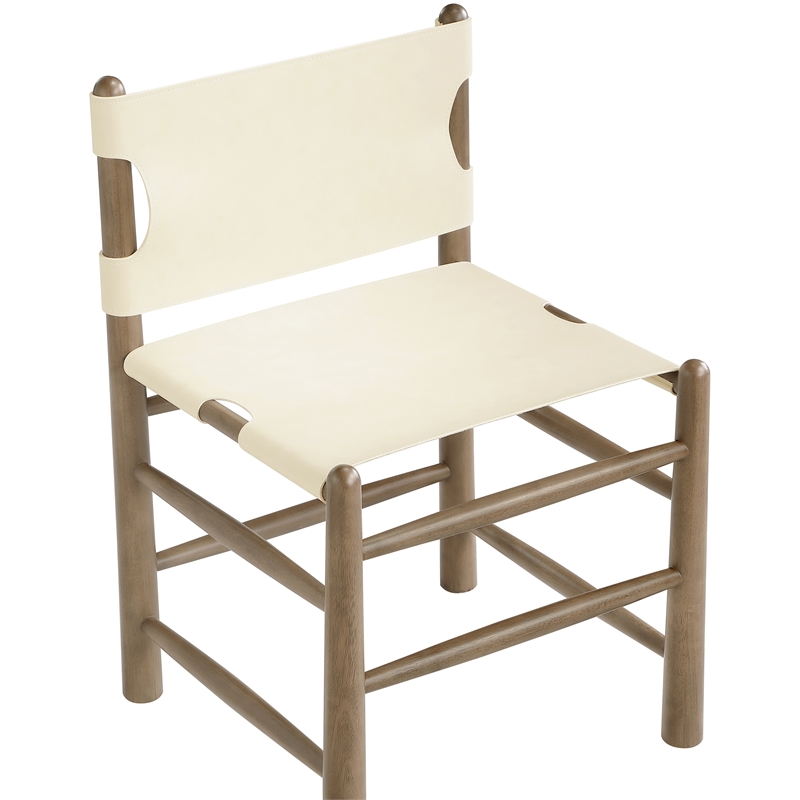 Meridian Furniture Santos Cream Vegan Leather Dining Chair (Set of 2)