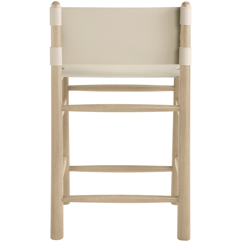 Meridian Furniture Santos Beige Vegan Leather Upholstered Counter Stool