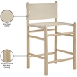 Meridian Furniture Santos Beige Vegan Leather Upholstered Counter Stool