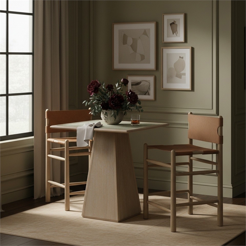 Meridian Furniture Santos Brown Vegan Leather Upholstered Counter Stool