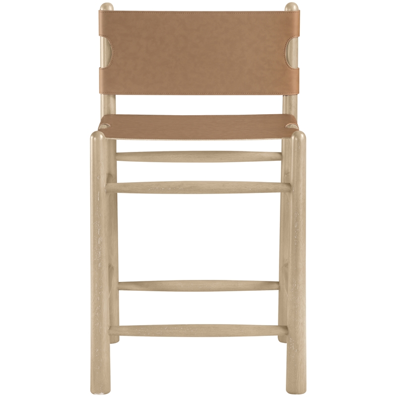 Meridian Furniture Santos Brown Vegan Leather Upholstered Counter Stool
