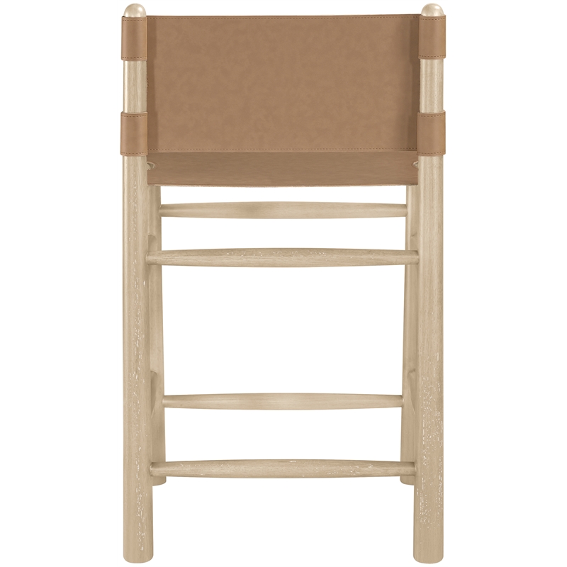 Meridian Furniture Santos Brown Vegan Leather Upholstered Counter Stool