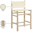 Meridian Furniture Santos Cream Vegan Leather Upholstered Counter Stool