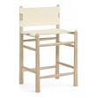 Meridian Furniture Santos Cream Vegan Leather Upholstered Counter Stool