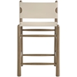 Meridian Furniture Santos Beige Vegan Leather Upholstered Counter Stool