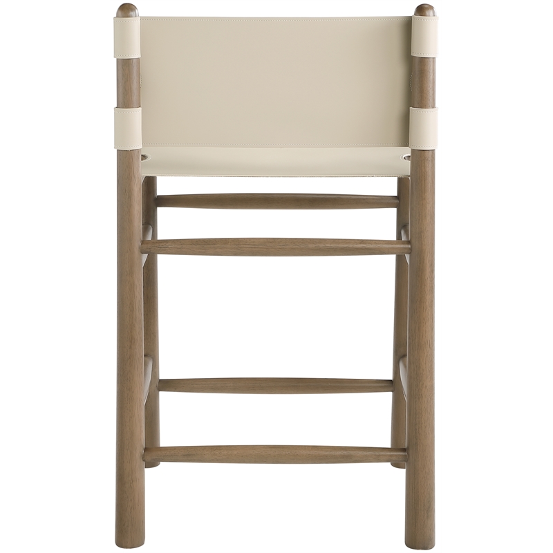 Meridian Furniture Santos Beige Vegan Leather Upholstered Counter Stool
