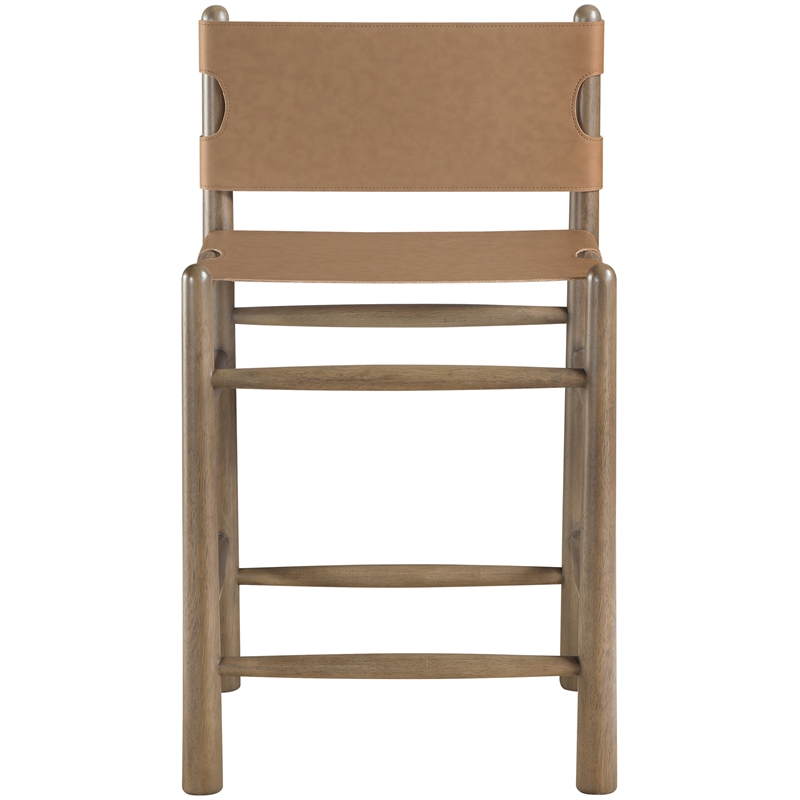 Meridian Furniture Santos Brown Vegan Leather Upholstered Counter Stool