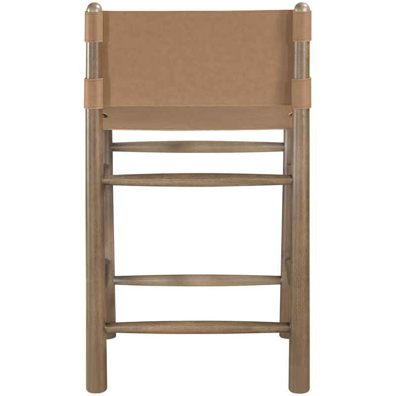 Meridian Furniture Santos Brown Vegan Leather Upholstered Counter Stool