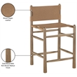Meridian Furniture Santos Brown Vegan Leather Upholstered Counter Stool