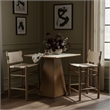 Meridian Furniture Santos Cream Vegan Leather Upholstered Counter Stool