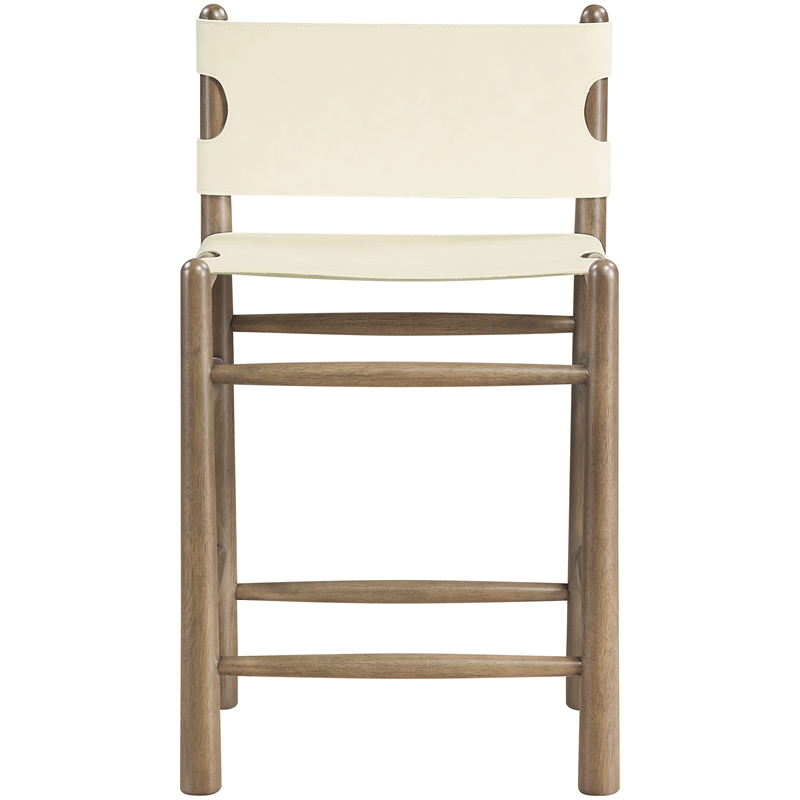 Meridian Furniture Santos Cream Vegan Leather Upholstered Counter Stool