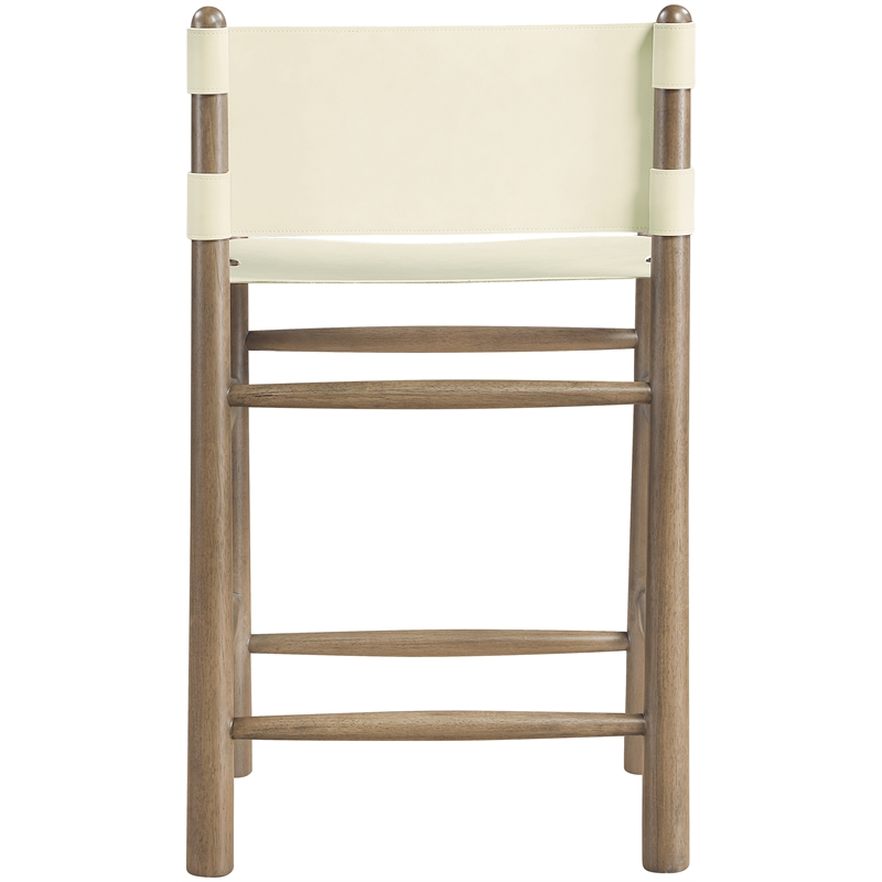 Meridian Furniture Santos Cream Vegan Leather Upholstered Counter Stool