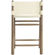 Meridian Furniture Santos Cream Vegan Leather Upholstered Counter Stool