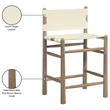 Meridian Furniture Santos Cream Vegan Leather Upholstered Counter Stool
