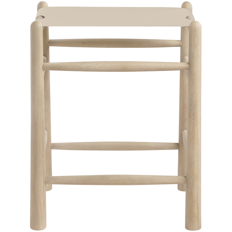 Meridian Furniture Santos Beige Vegan Leather Upholstered Counter Stool