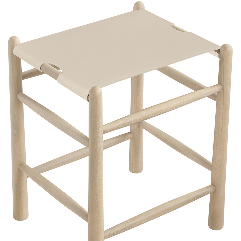 Meridian Furniture Santos Beige Vegan Leather Upholstered Counter Stool