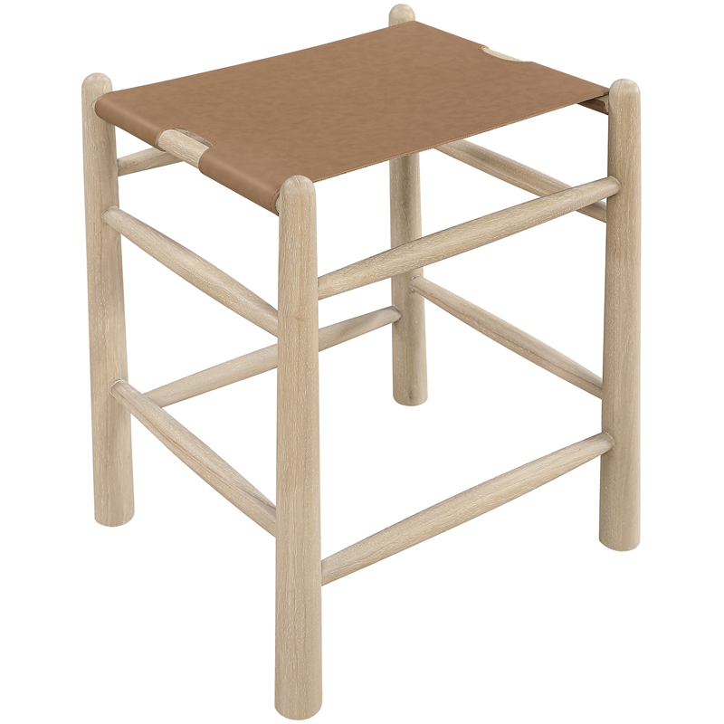 Meridian Furniture Santos Brown Vegan Leather Upholstered Counter Stool