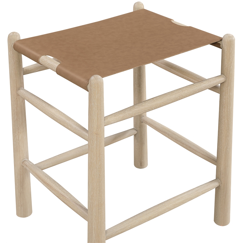 Meridian Furniture Santos Brown Vegan Leather Upholstered Counter Stool