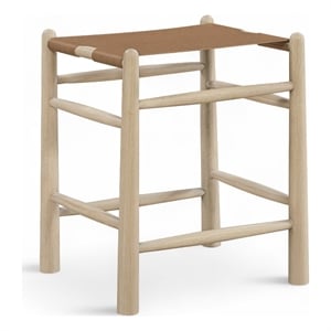 Meridian Furniture Santos Brown Vegan Leather Upholstered Counter Stool