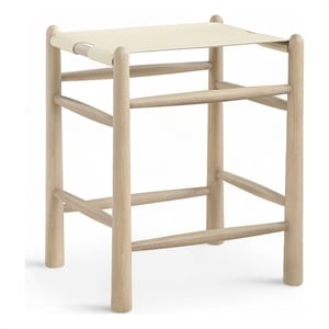 Meridian Furniture Santos Cream Vegan Leather Upholstered Counter Stool