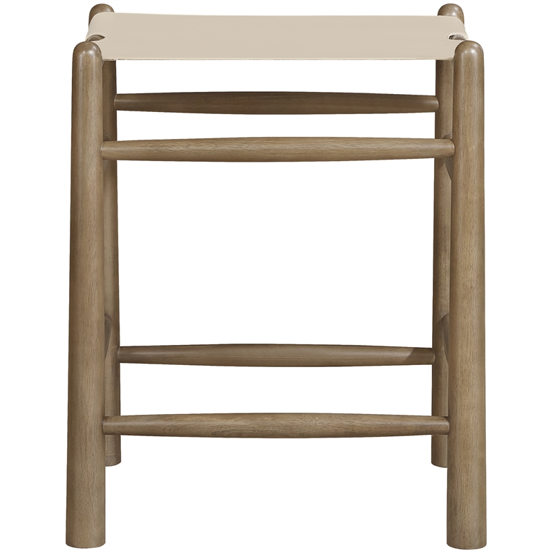 Meridian Furniture Santos Beige Vegan Leather Upholstered Counter Stool