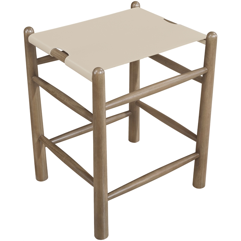 Meridian Furniture Santos Beige Vegan Leather Upholstered Counter Stool