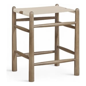 Meridian Furniture Santos Beige Vegan Leather Upholstered Counter Stool