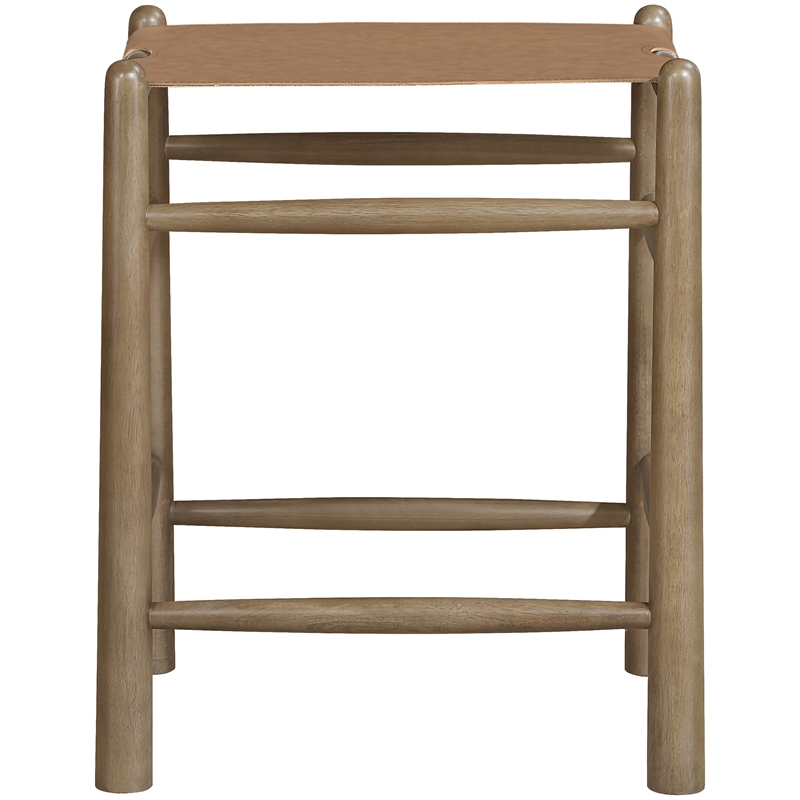 Meridian Furniture Santos Brown Vegan Leather Upholstered Counter Stool