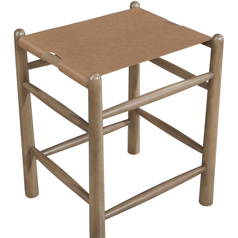 Meridian Furniture Santos Brown Vegan Leather Upholstered Counter Stool