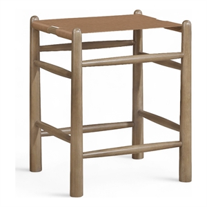 Meridian Furniture Santos Brown Vegan Leather Upholstered Counter Stool