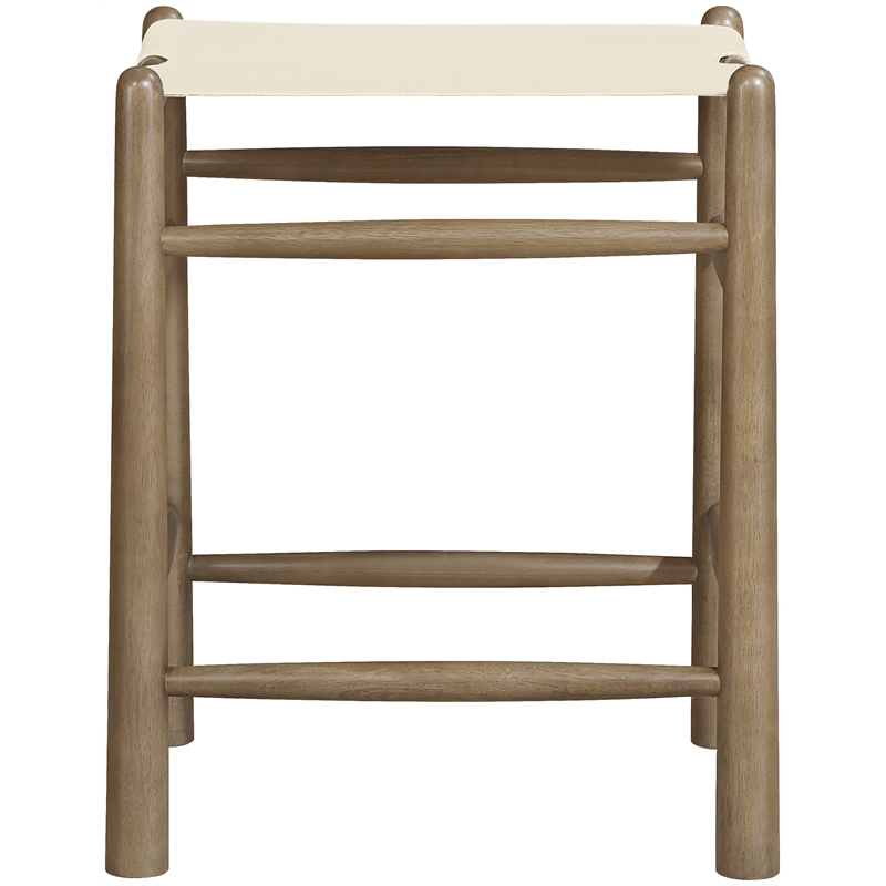 Meridian Furniture Santos Cream Vegan Leather Upholstered Counter Stool