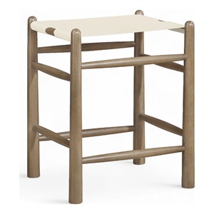 Meridian Furniture Santos Cream Vegan Leather Upholstered Counter Stool