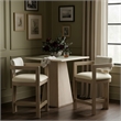 Meridian Furniture Ravina Cream Vegan Leather and Linen Textured Counter Stool