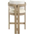 Meridian Furniture Ravina Cream Vegan Leather and Linen Textured Counter Stool