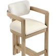 Meridian Furniture Ravina Cream Vegan Leather and Linen Textured Counter Stool