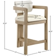 Meridian Furniture Ravina Cream Vegan Leather and Linen Textured Counter Stool