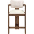 Meridian Furniture Ravina Beige Vegan Leather and Linen Textured Counter Stool