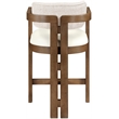 Meridian Furniture Ravina Beige Vegan Leather and Linen Textured Counter Stool