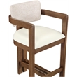 Meridian Furniture Ravina Beige Vegan Leather and Linen Textured Counter Stool