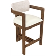 Meridian Furniture Ravina Beige Vegan Leather and Linen Textured Counter Stool