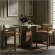 Meridian Furniture Ravina Cognac Vegan Leather and Linen Textured Counter Stool