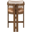 Meridian Furniture Ravina Cognac Vegan Leather and Linen Textured Counter Stool