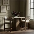 Meridian Furniture Ravina Cream Vegan Leather and Linen Textured Counter Stool
